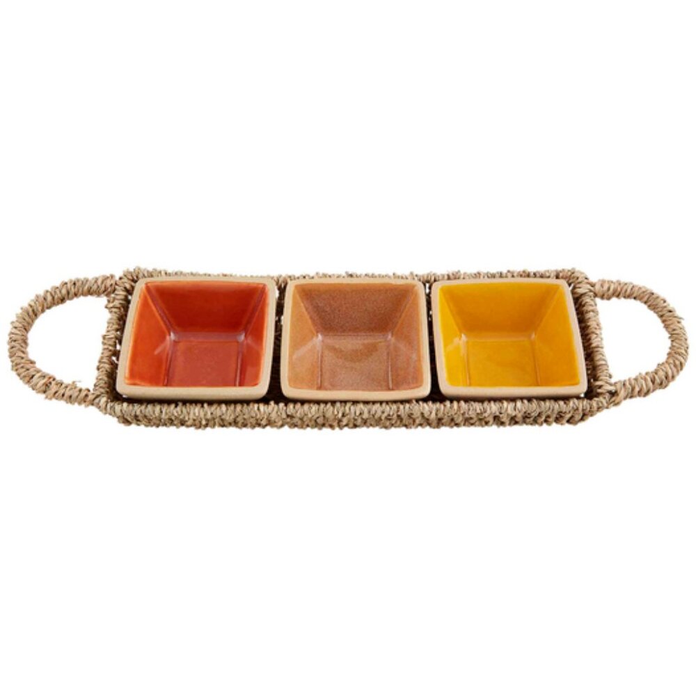 Mud Pie Triple Tidbit Basket/NWT